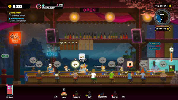 Official Steam screenshot of DAVE THE DIVER restaurant gameplay