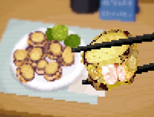 Deep-Fried Eggplant Shrimp Meatballs image from Dave the Diver Wiki