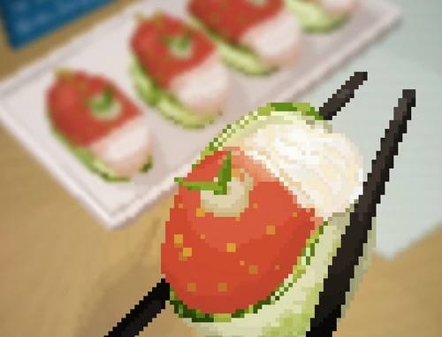 Sea Toad and Cucumber Gunkan Sushi image from Dave the Diver Wiki